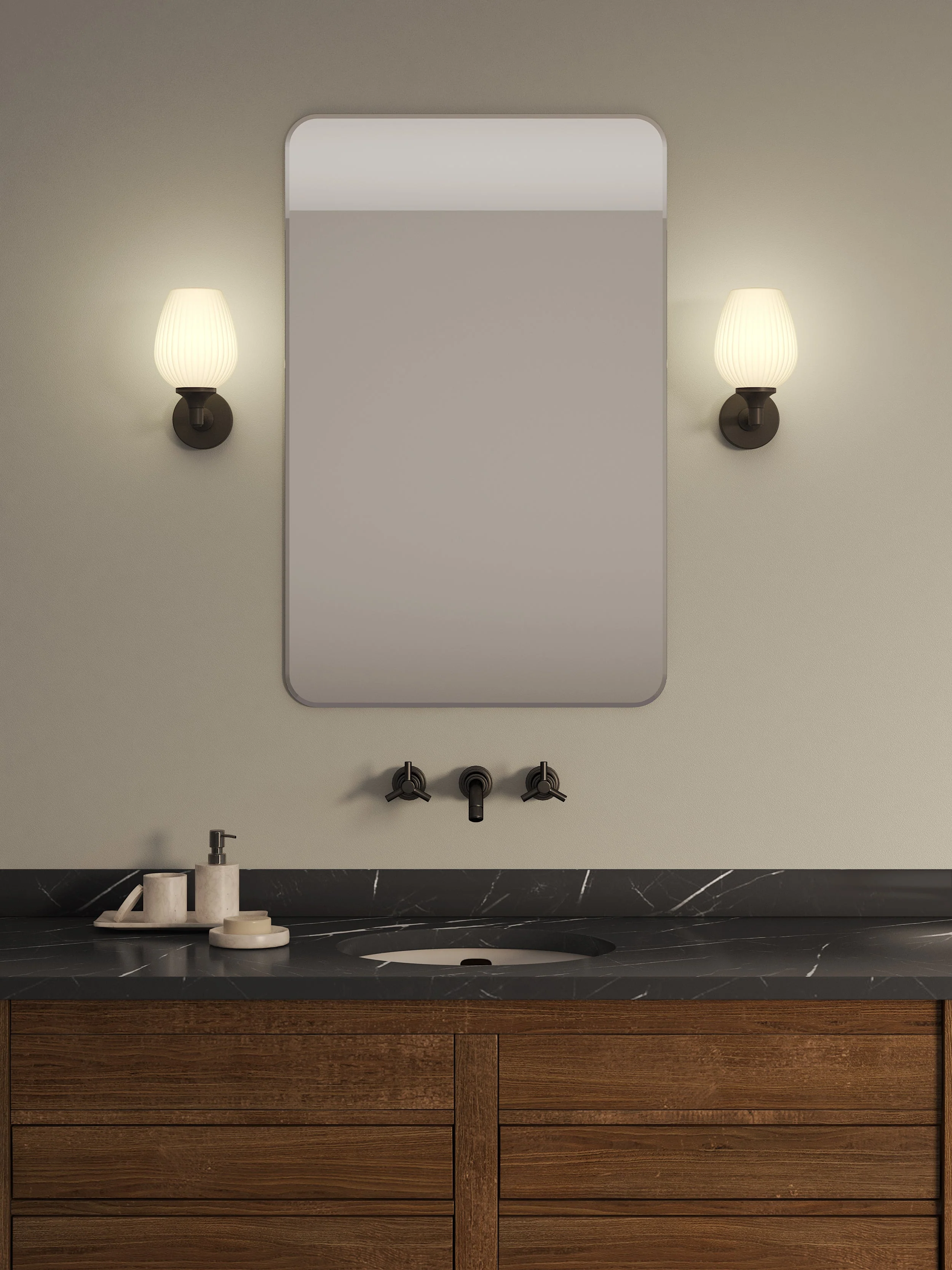 Liberty Bathroom Wall Light in Various Finishes E14 IP44 - Image 2