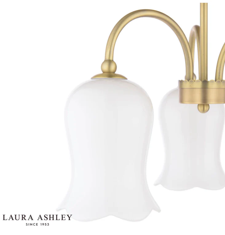 Lidsell 3 Light Semi-Flush Matt Antique Brass and Opal Glass - Image 2