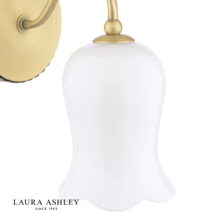 Lidsell Wall Light Matt Antique Brass and Opal Glass - Image 2