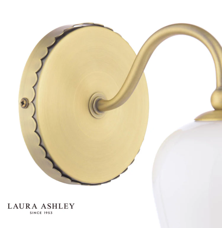 Lidsell Wall Light Matt Antique Brass and Opal Glass - Image 3