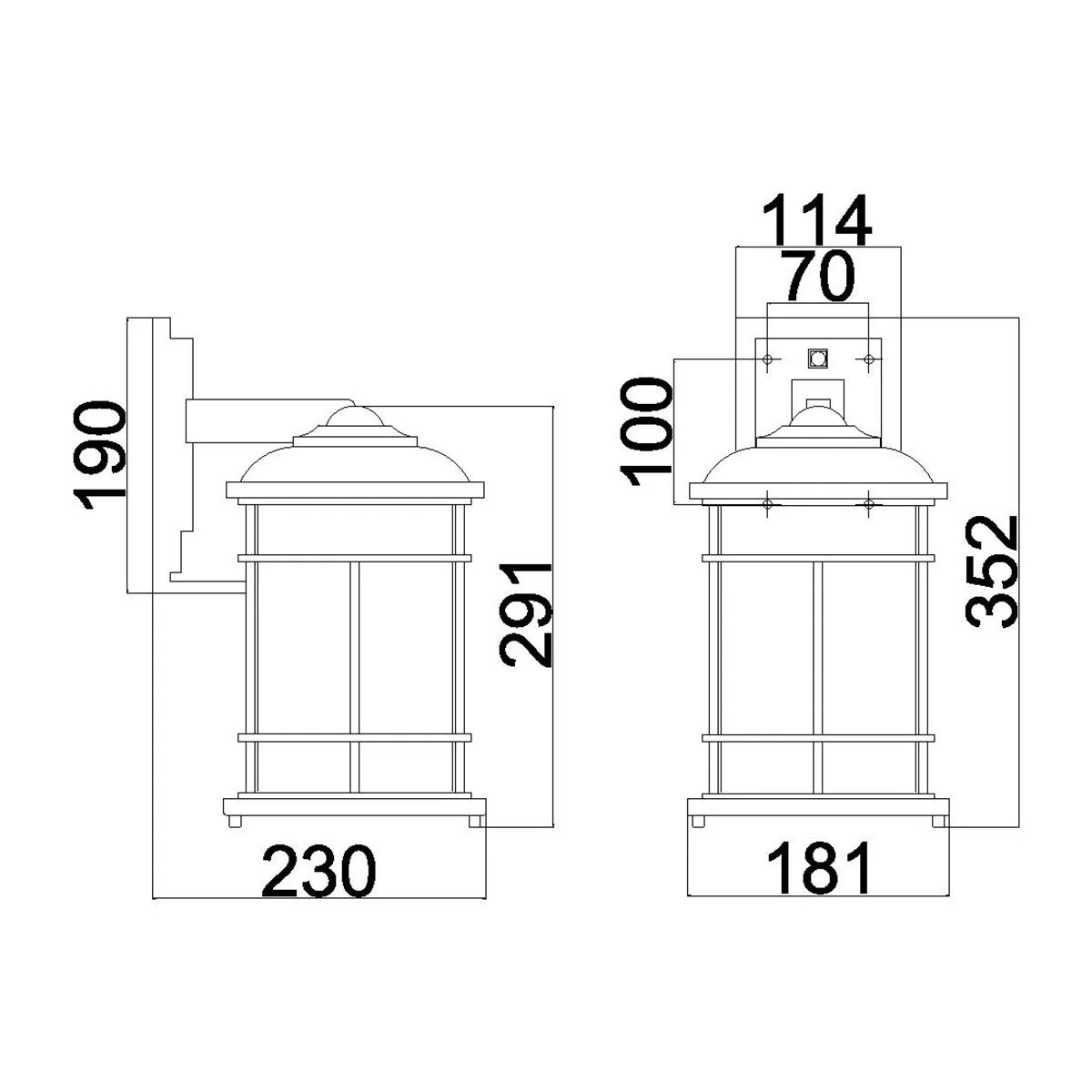 Lighthouse 1 Light Small/Medium Outdoor Lantern - Black E27 IP44 - Image 12