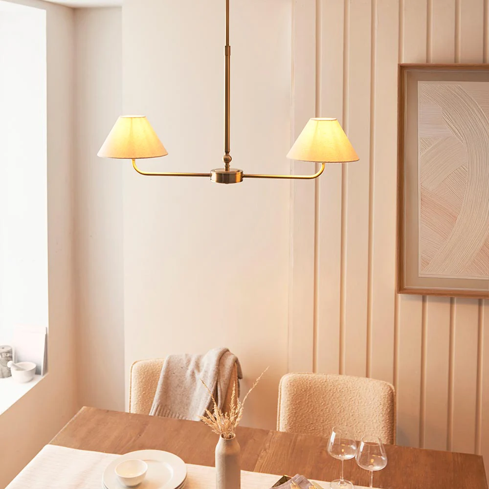 Lille 16cm 2Lt Linear Pendant- Matt Black/ Brass Finishes - Image 10