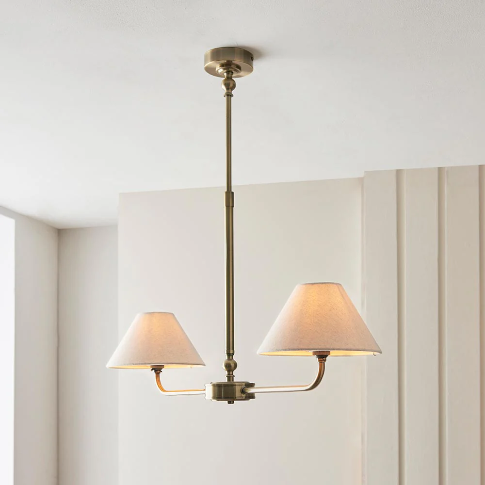 Lille 16cm 2Lt Linear Pendant- Matt Black/ Brass Finishes - Image 11