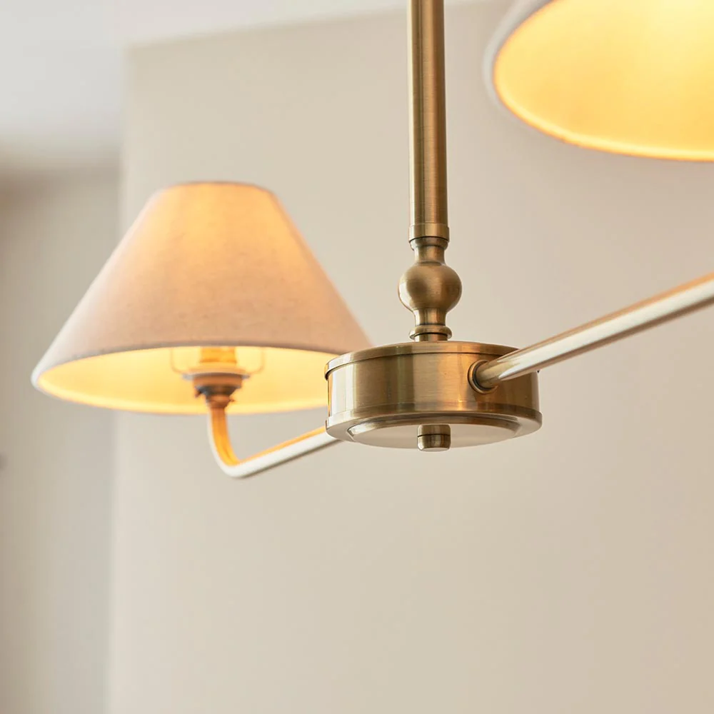 Lille 16cm 2Lt Linear Pendant- Matt Black/ Brass Finishes - Image 12