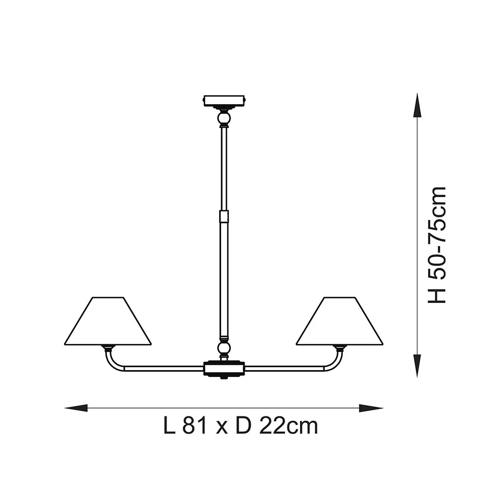 Lille 16cm 2Lt Linear Pendant- Matt Black/ Brass Finishes - Image 13