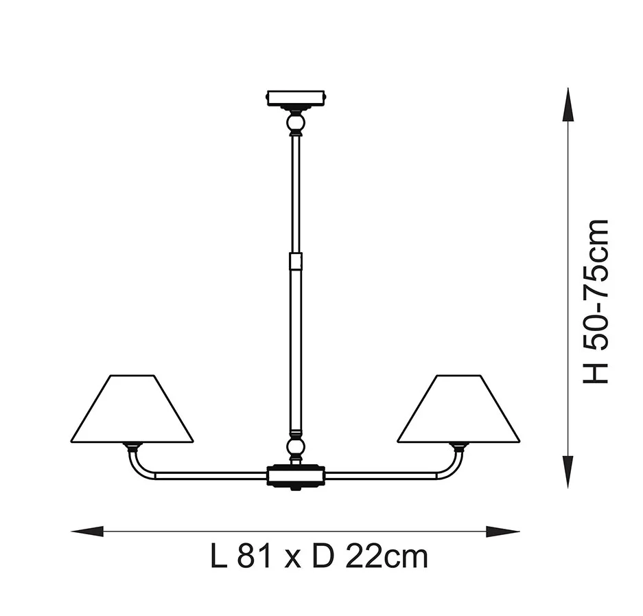 Lille 16cm 2Lt Linear Pendant- Matt Black/ Brass Finishes - Image 15