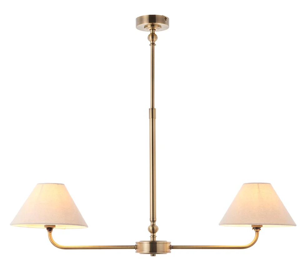 Lille 16cm 2Lt Linear Pendant- Matt Black/ Brass Finishes - Image 2