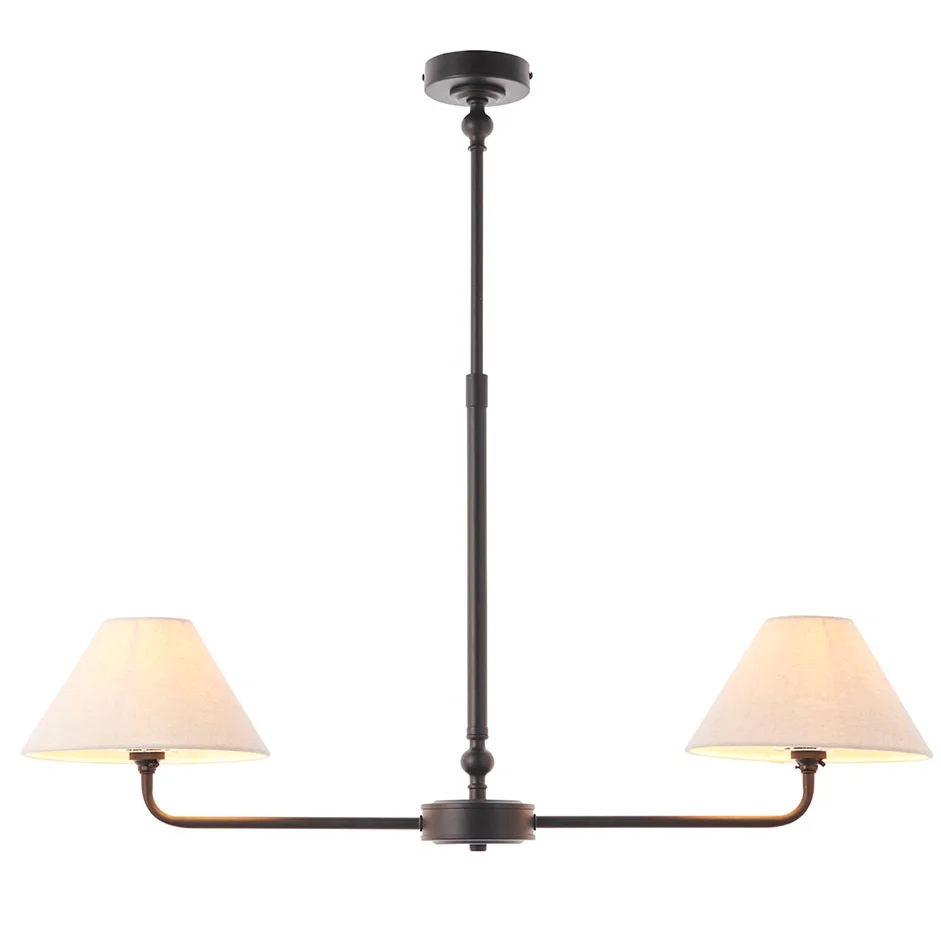 Lille 16cm 2Lt Linear Pendant- Matt Black/ Brass Finishes - Image 3