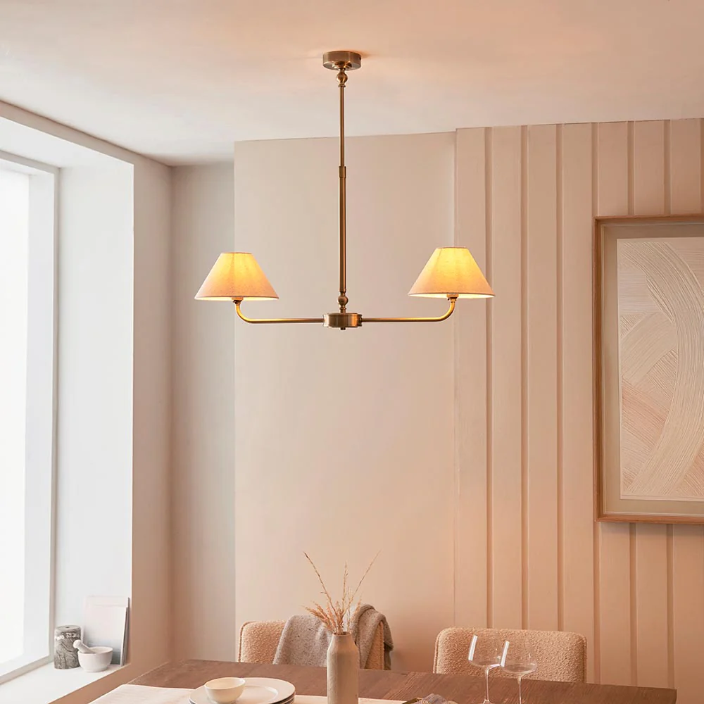 Lille 16cm 2Lt Linear Pendant- Matt Black/ Brass Finishes - Image 8