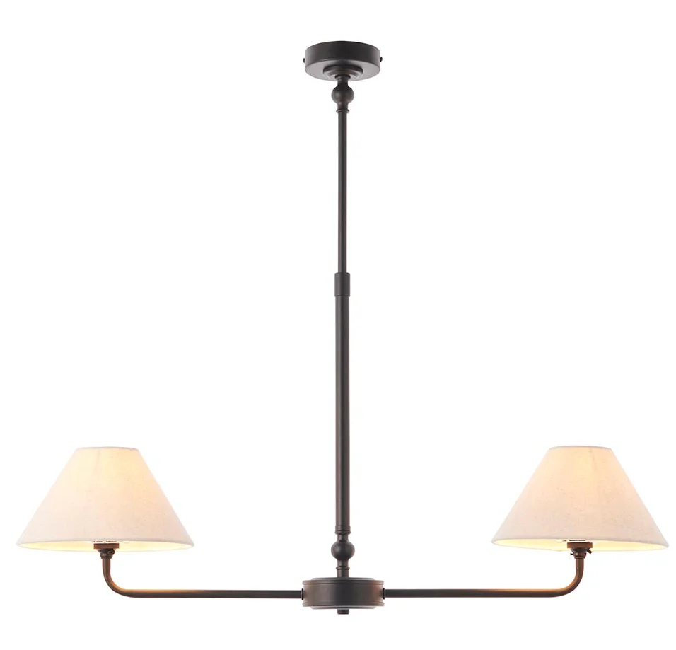 Lille 16cm 2Lt Linear Pendant- Matt Black/ Brass Finishes - Image 9