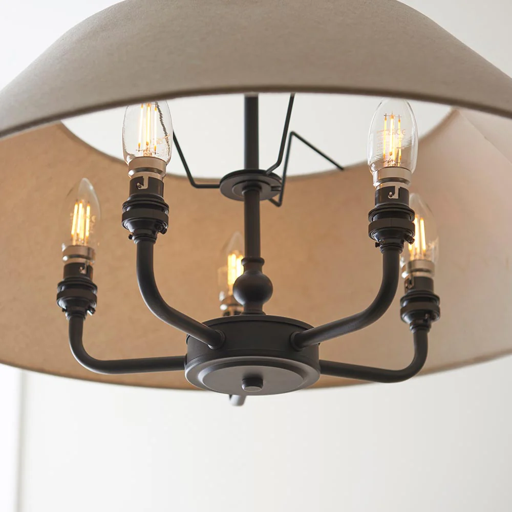 Lille 5lt Ceiling Light - Black/ Brass Base Finishes - Image 6
