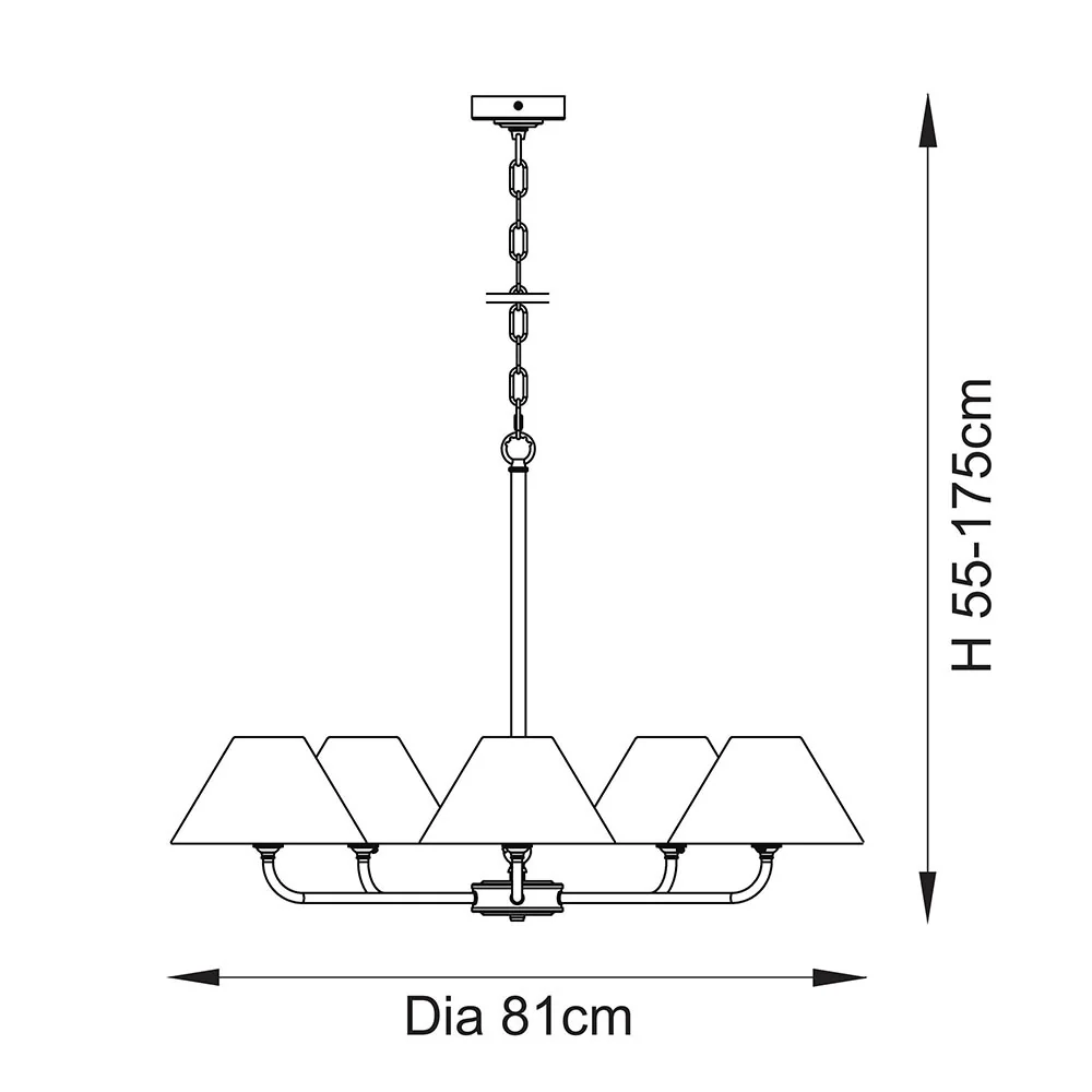 Lille 5lt Hanging Ceiling Lights - Black/ Brass Finishes - Image 11