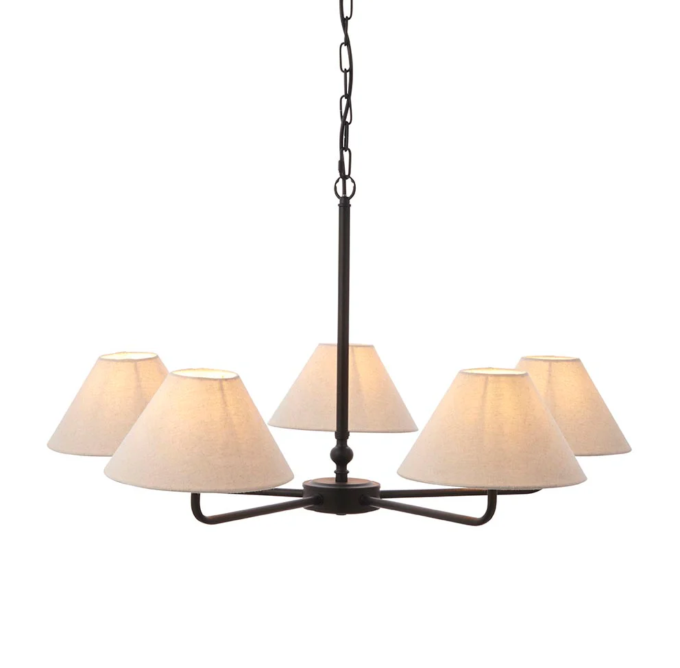 Lille 5lt Hanging Ceiling Lights - Black/ Brass Finishes - Image 2