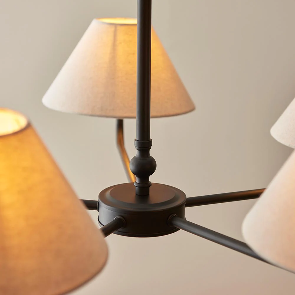 Lille 5lt Hanging Ceiling Lights - Black/ Brass Finishes - Image 6