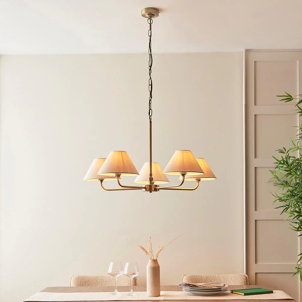 Lille 5lt Hanging Ceiling Lights - Black/ Brass Finishes - Image 7