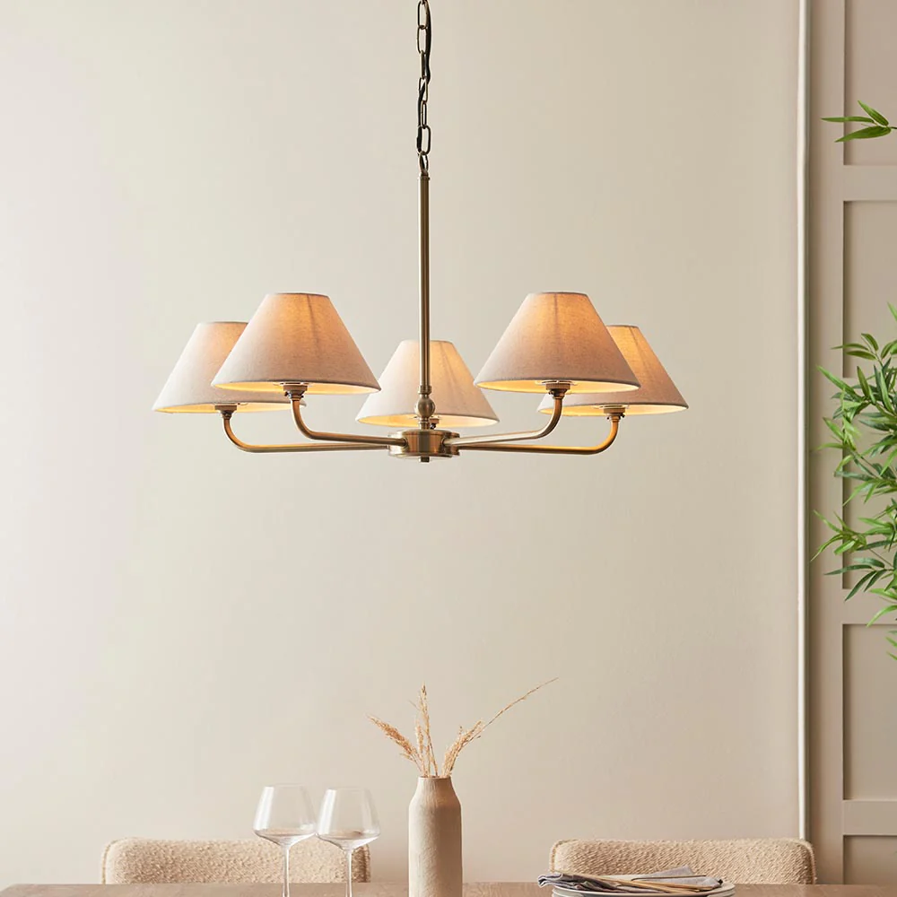 Lille 5lt Hanging Ceiling Lights - Black/ Brass Finishes - Image 8