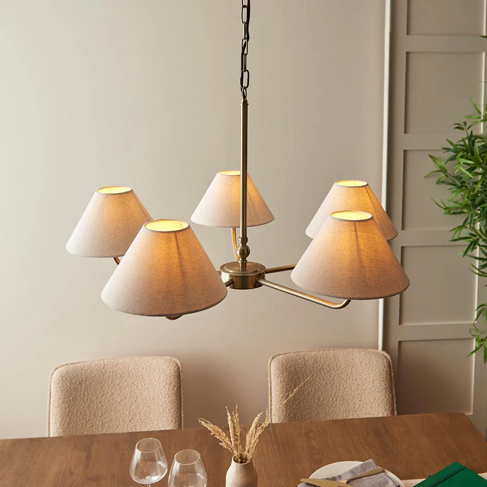 Lille 5lt Hanging Ceiling Lights - Black/ Brass Finishes - Image 9