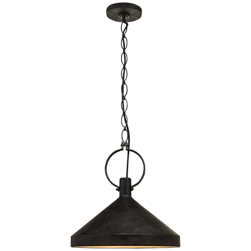 Limoges Pendant- Plaster White/ Aged Iron - Image 3