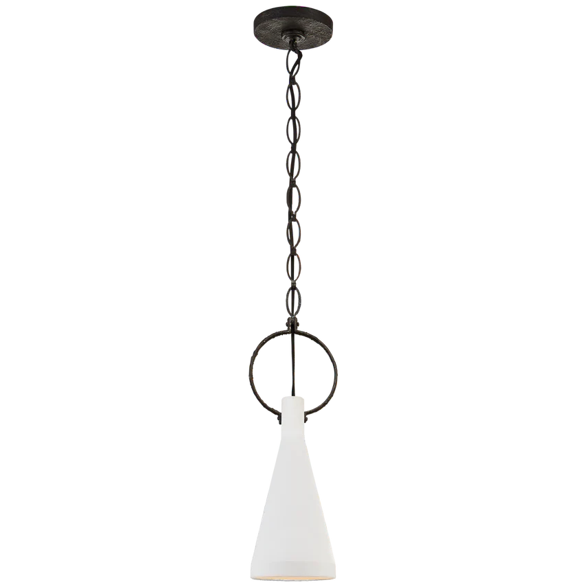 Limoges Pendant- Plaster White/ Aged Iron - Image 4