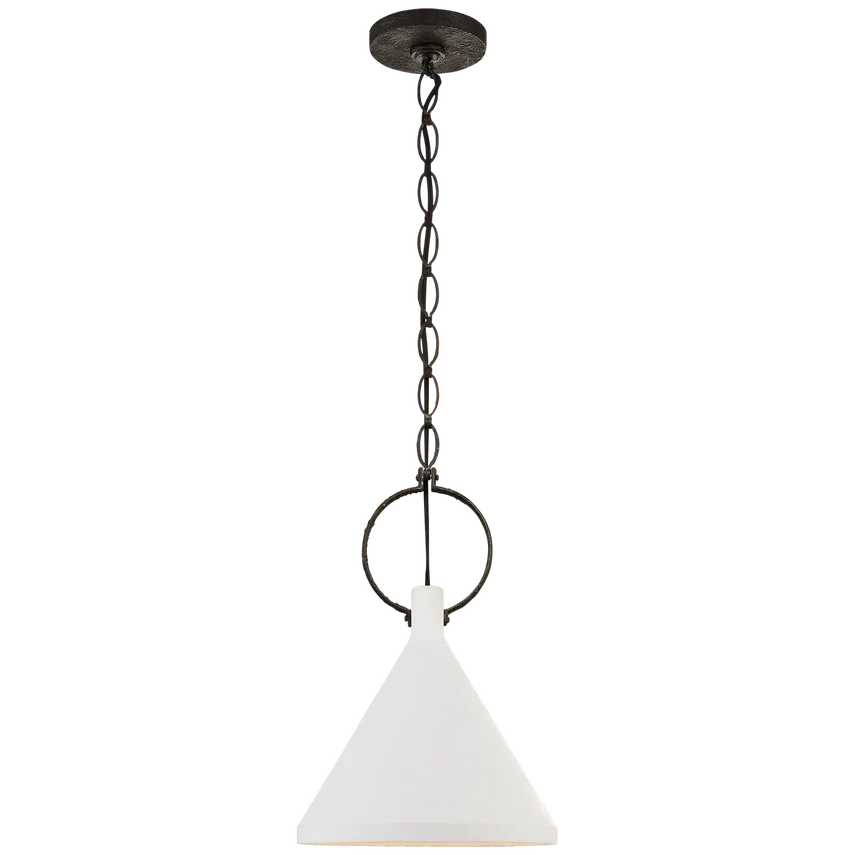Limoges Pendant- Plaster White/ Aged Iron - Image 5