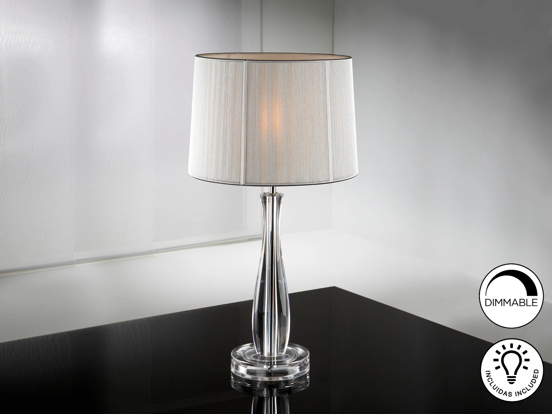 Lin Clear Table Lamp W/Shade - Image 3