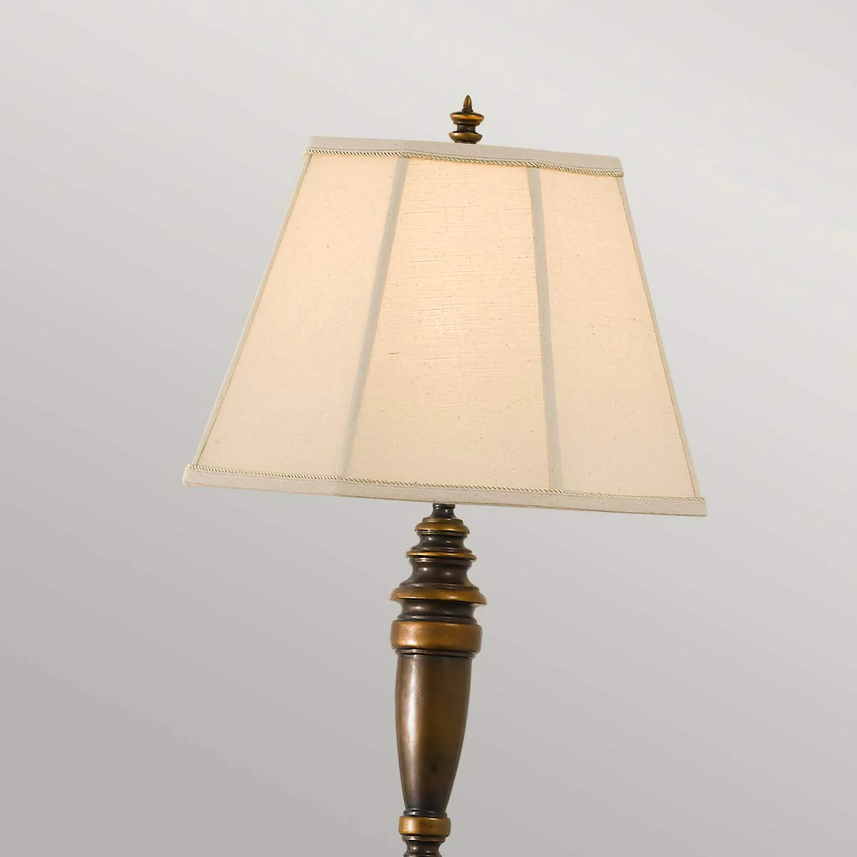 Lincolndale 1 Light Floor Lamp - Astral Bronze with Natural Shade E27 - Image 2