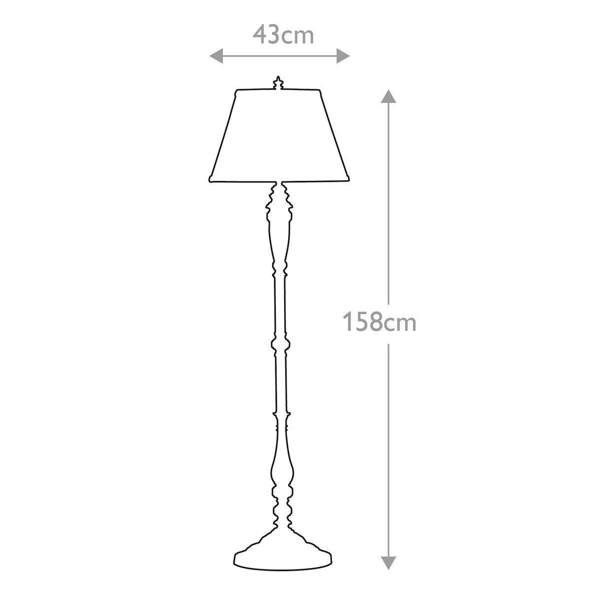 Lincolndale 1 Light Floor Lamp - Astral Bronze with Natural Shade E27 - Image 5