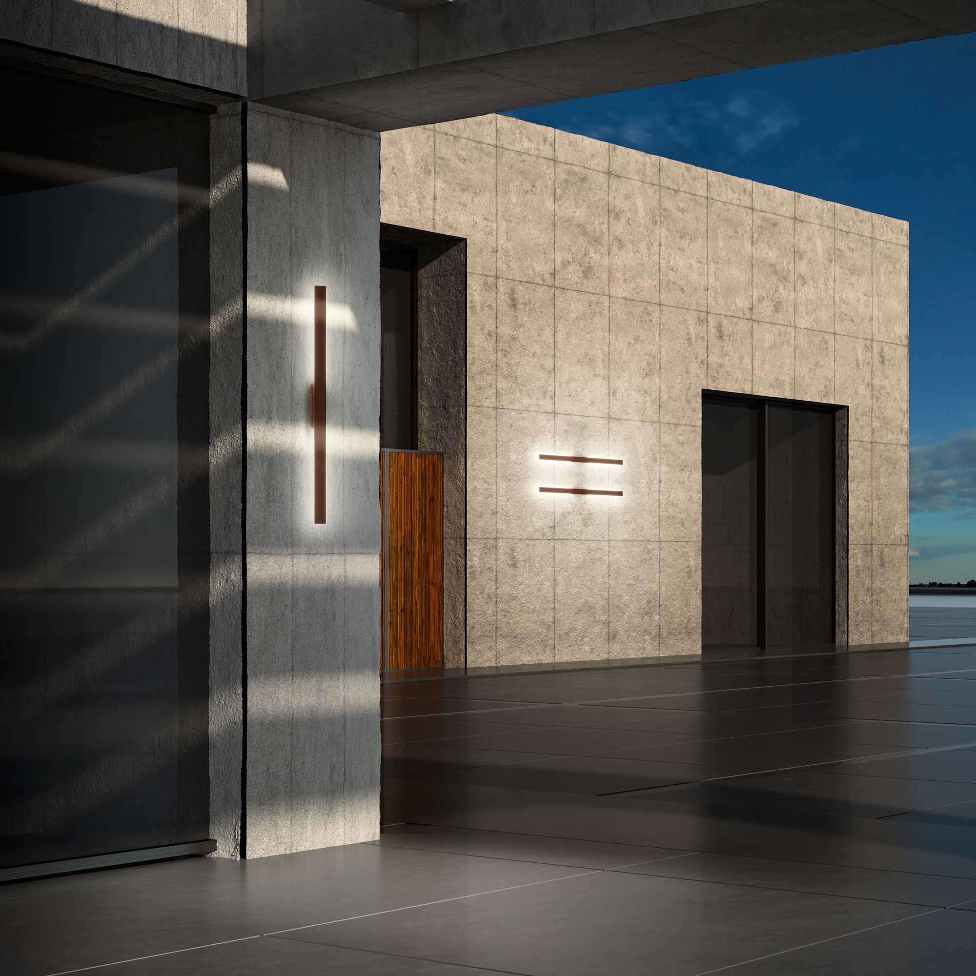 Linea Outdoor LED Wall Light IP54 - Small/Large - Image 7