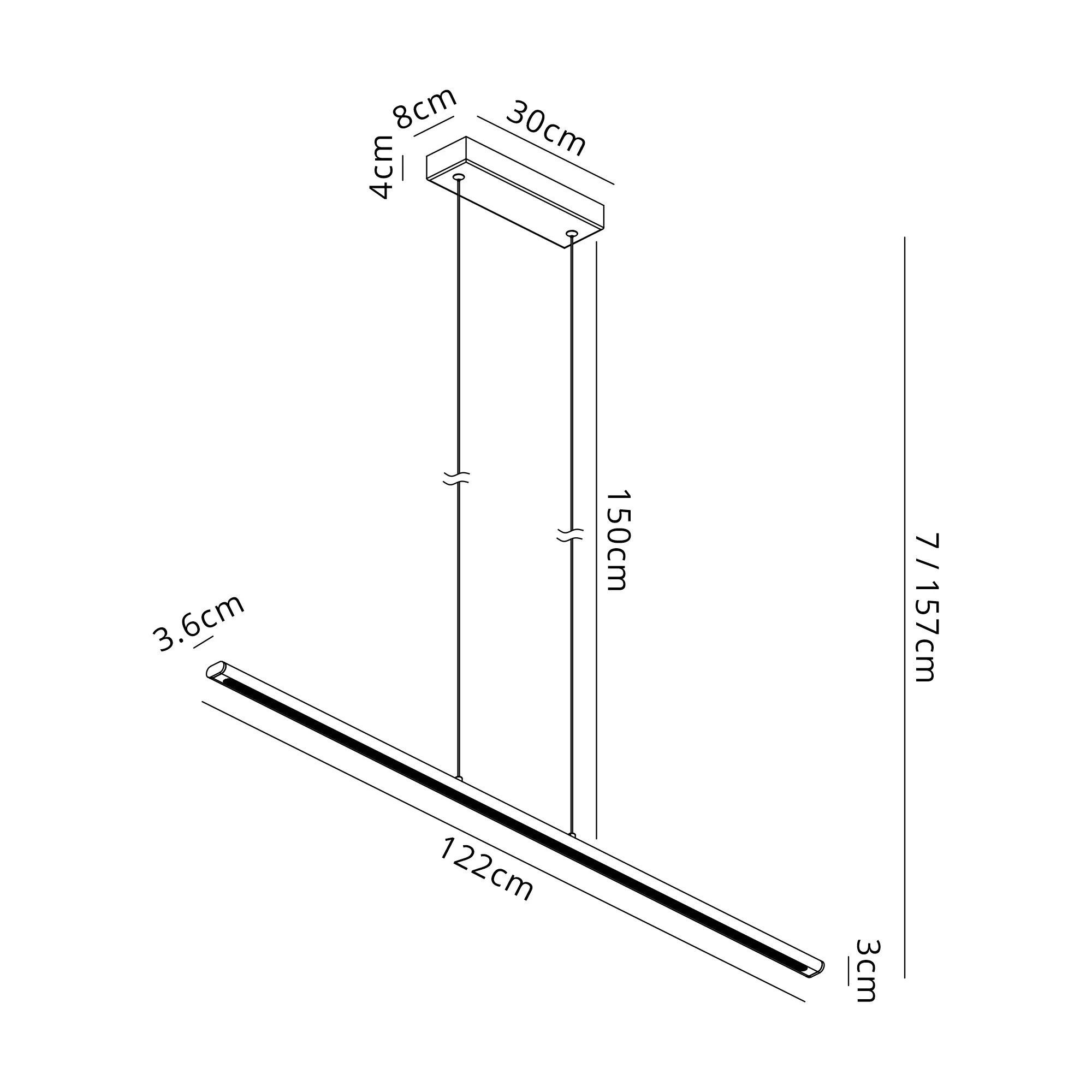 Lineal Linear Pendant, LED, 3000K 3yrs Warranty- Various Colours & Sizes - Image 27