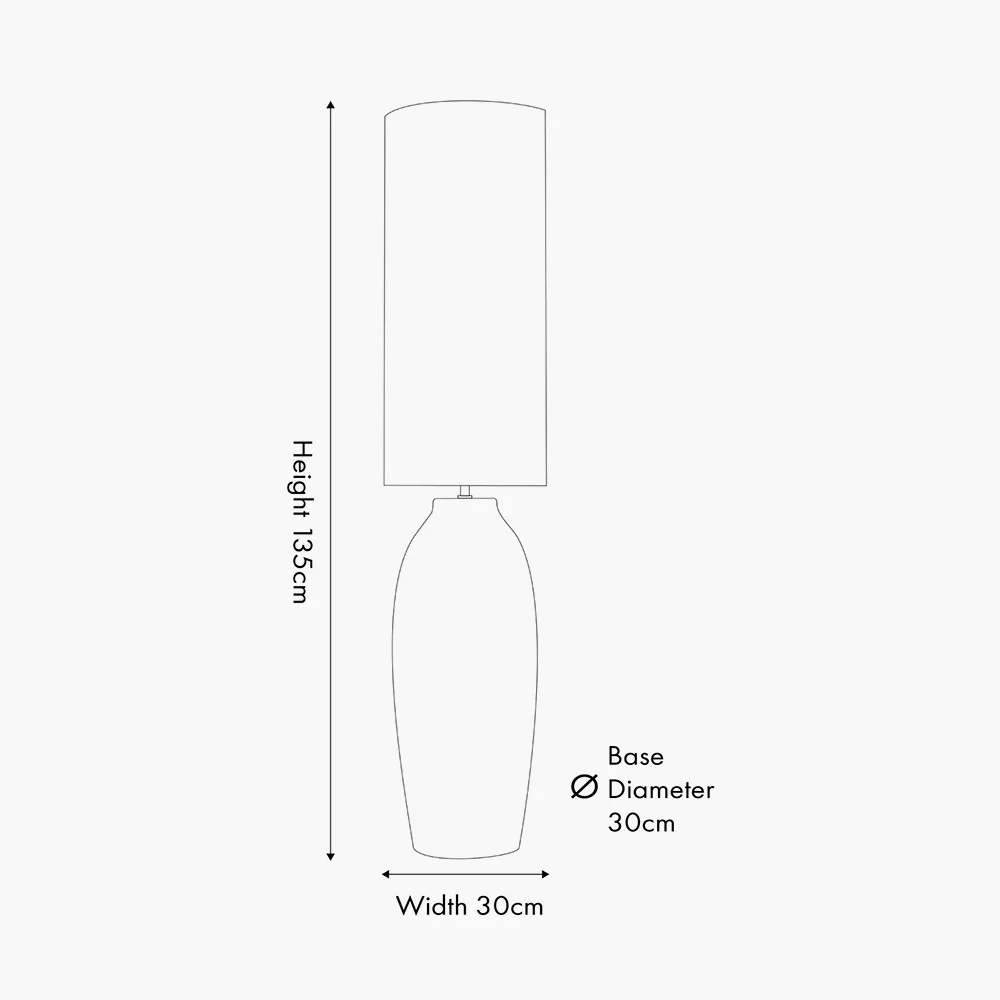 Linnea White Grooved Ceramic Floor Lamp - Image 3