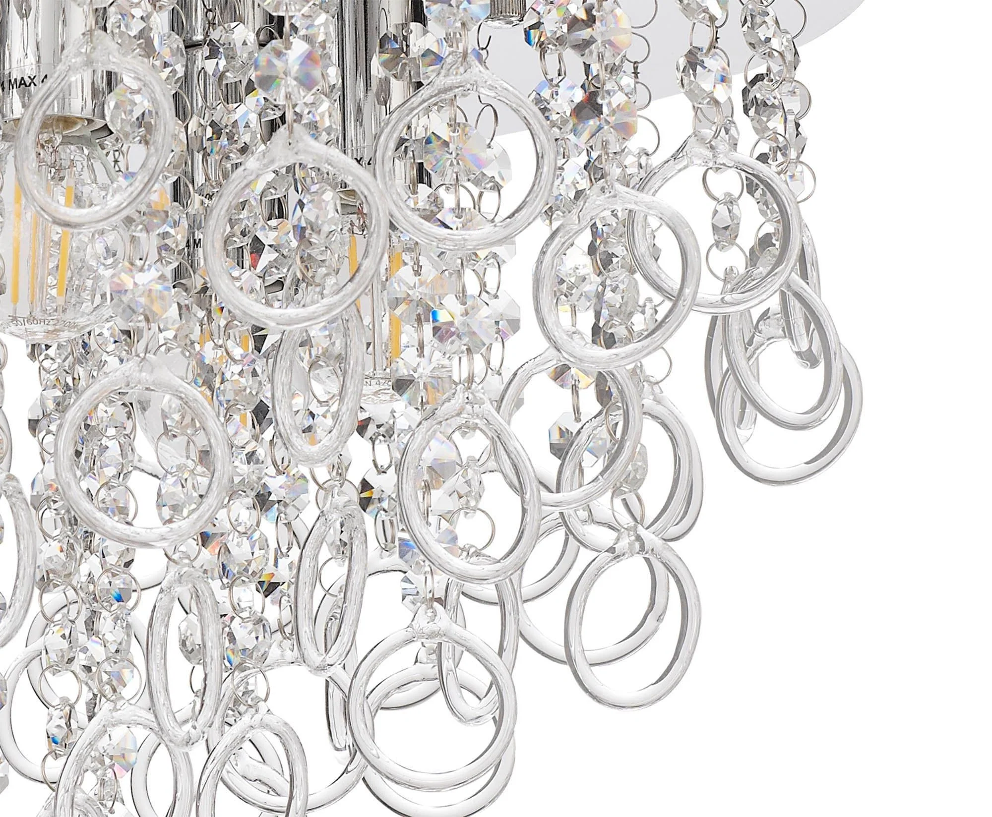 Livorno Ceiling, 4/6 Light E14, Polished Chrome/Crystal - Image 2