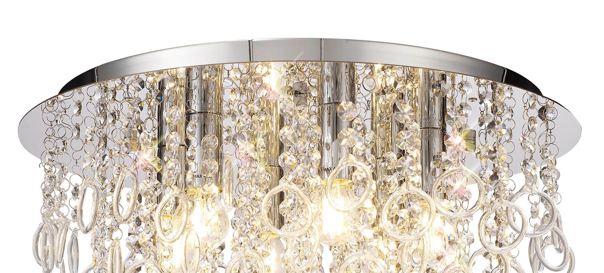 Livorno Ceiling, 4/6 Light E14, Polished Chrome/Crystal - Image 5