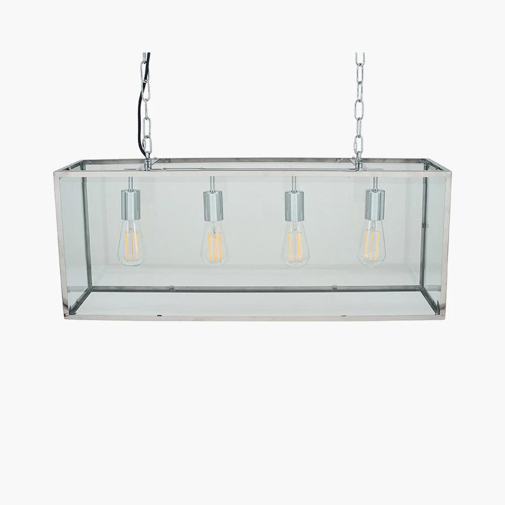 Llewellyn 4Lt Linear Island Pendant - Silver/ Black - Image 2