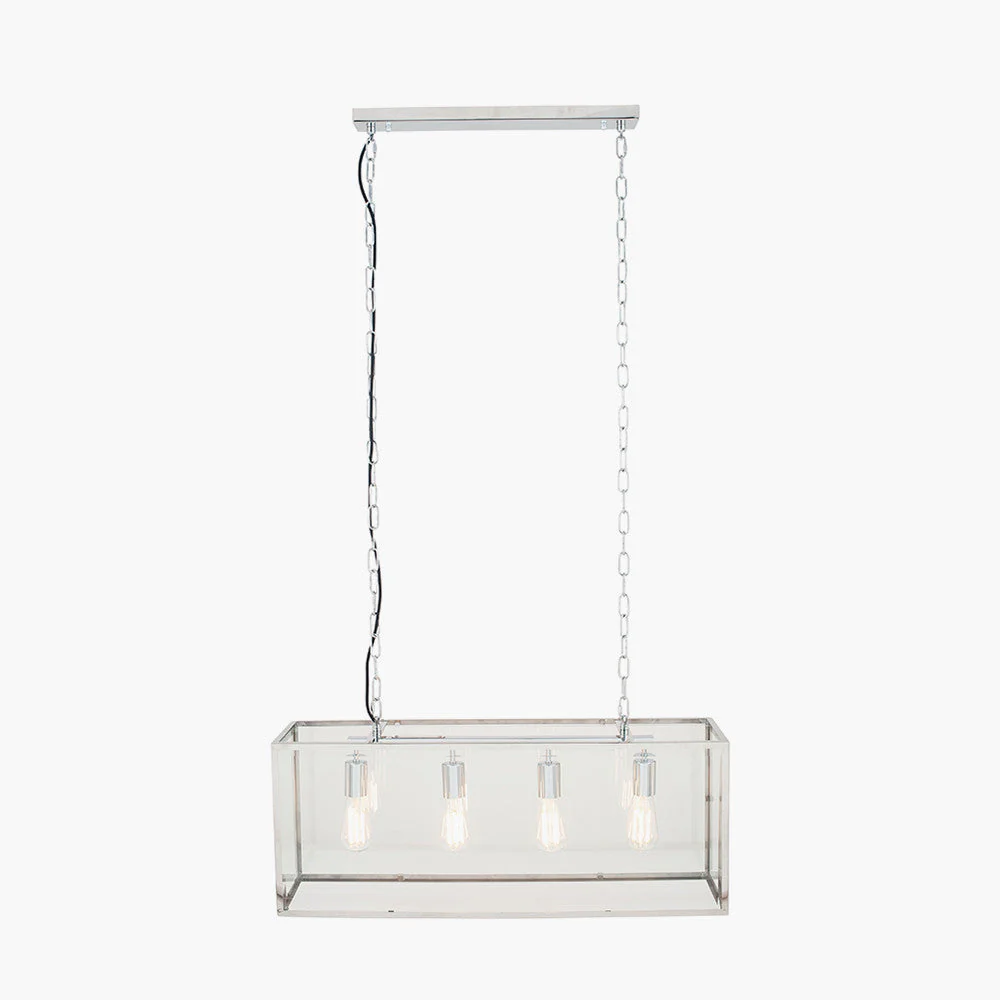 Llewellyn 4Lt Linear Island Pendant - Silver/ Black - Image 3