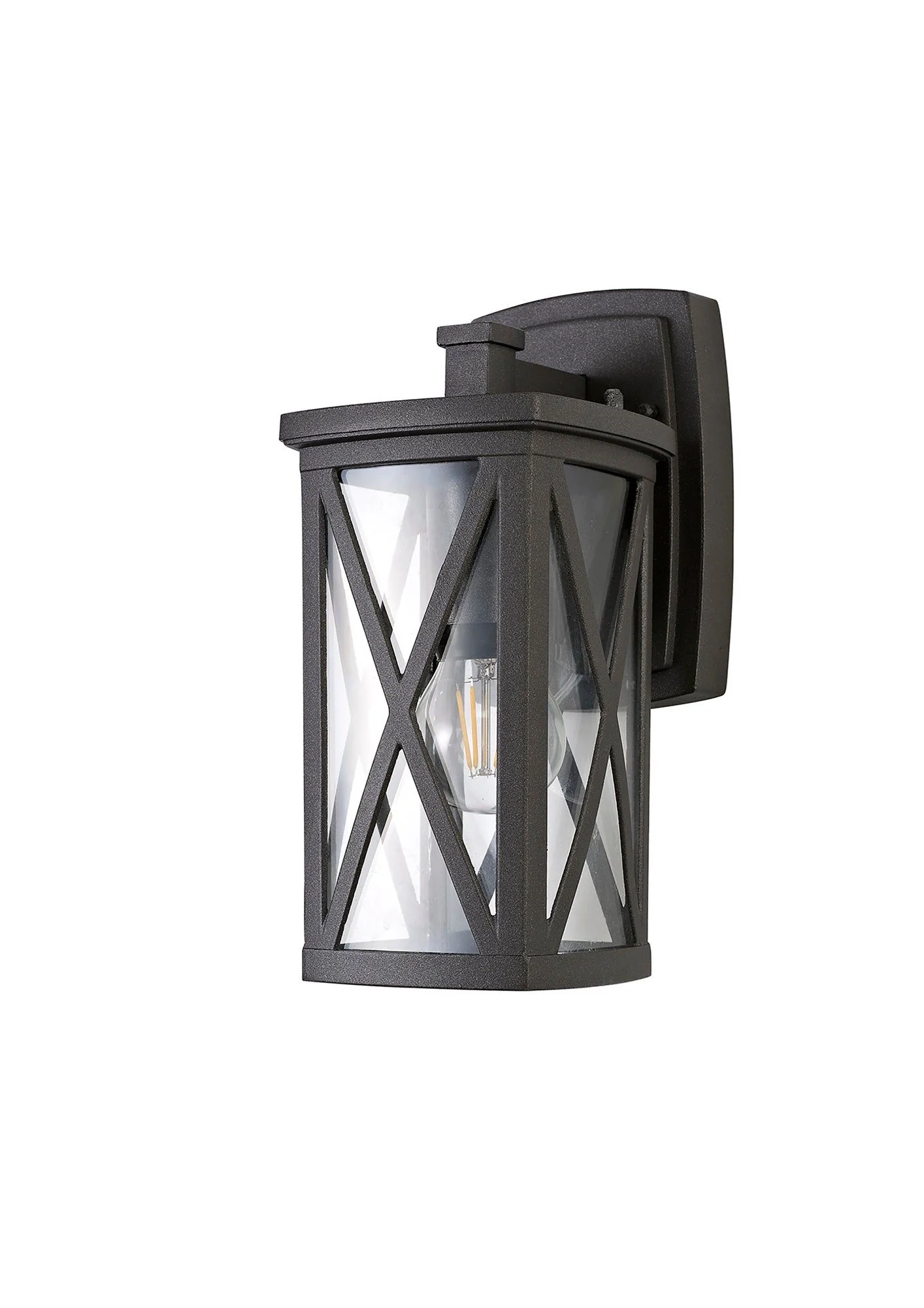 Loco Down Criss Cross Wall Lamp, 1 x E27, IP54, Anthracite/Clear Glass, 2yrs Warranty - Image 3