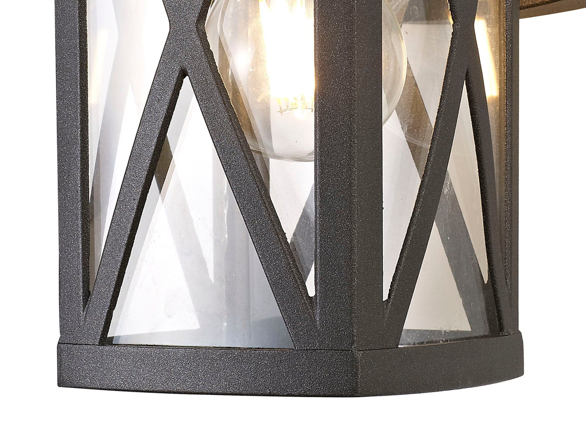 Loco Down Criss Cross Wall Lamp, 1 x E27, IP54, Anthracite/Clear Glass, 2yrs Warranty - Image 5