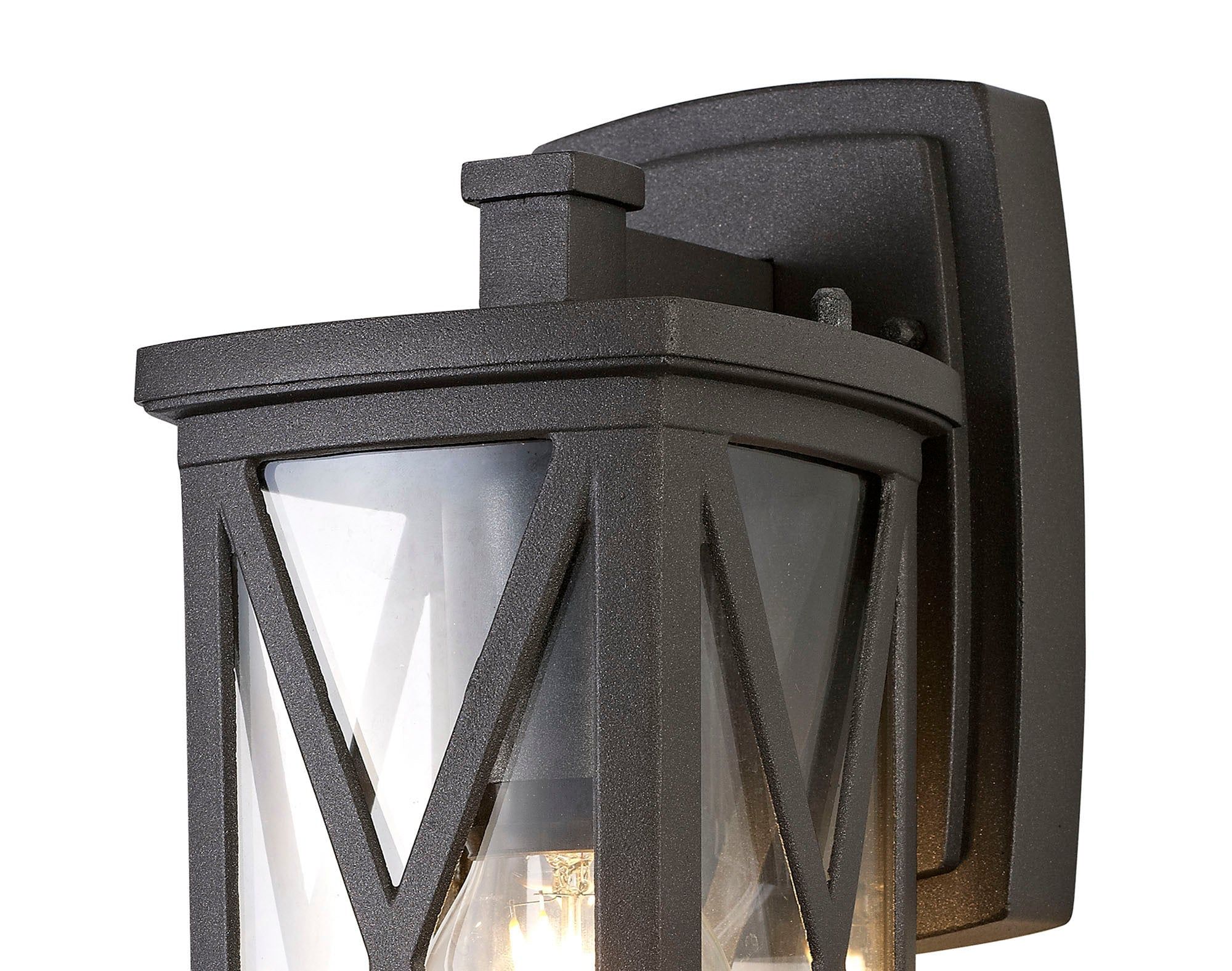 Loco Down Criss Cross Wall Lamp, 1 x E27, IP54, Anthracite/Clear Glass, 2yrs Warranty - Image 8
