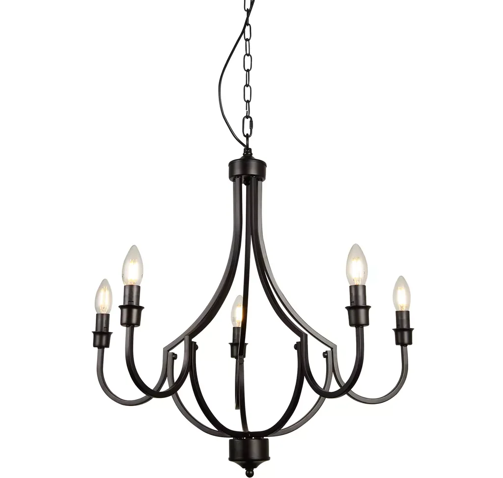 Lodge 5lt/ 8Lt Pendant - Satin Silver/ Black Finish - Image 3