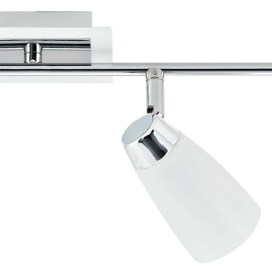Loft 4 Light Bar Spotlight - Matt White/Satin Polished Chrome - Image 3