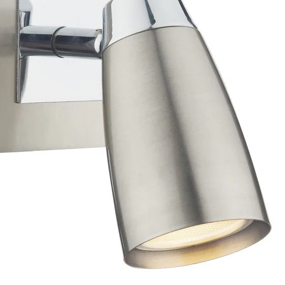 Loft Single Wall Spotlight - Matt White/Satin Polished Chrome - Image 5