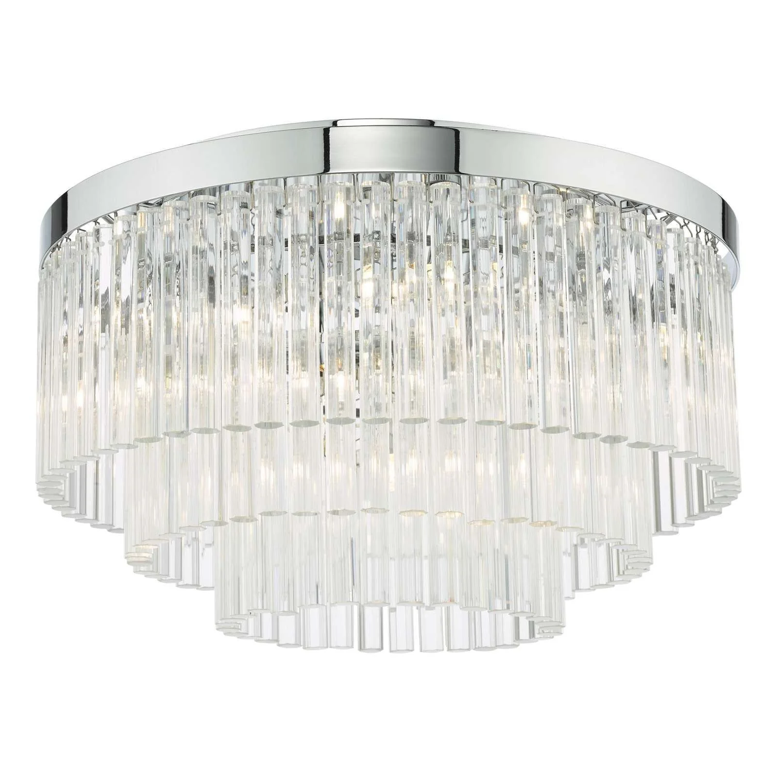 Logan 5Lt Flush Ceiling Light - Polished Chrome & Clear/Polished Chrome & Smoked Finish, IP20