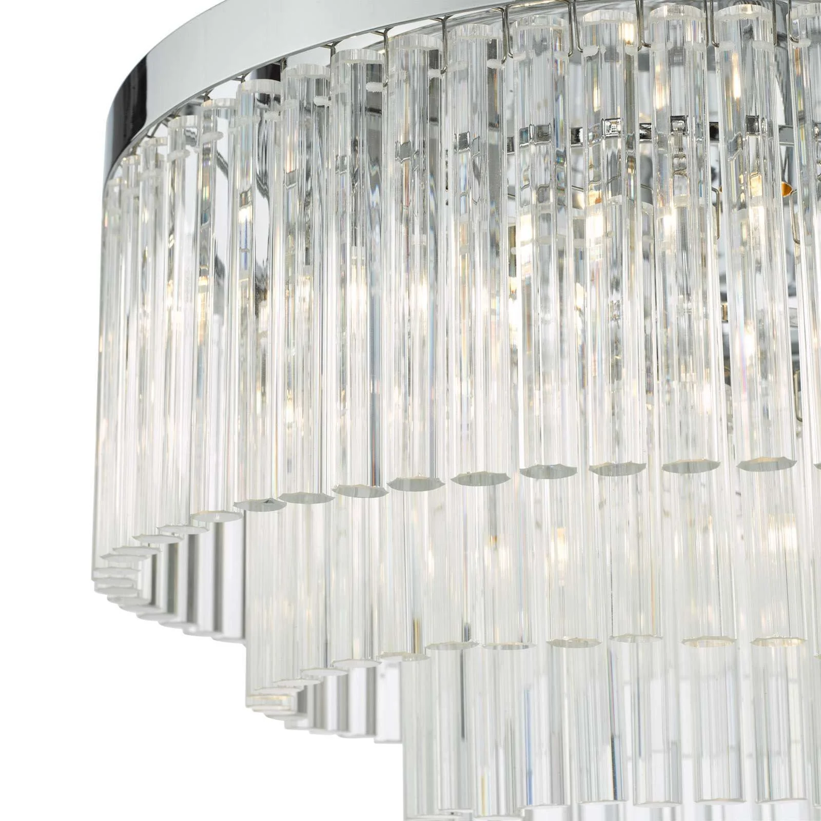 Logan 5Lt Flush Ceiling Light - Polished Chrome & Clear/Polished Chrome & Smoked Finish, IP20 - Image 2