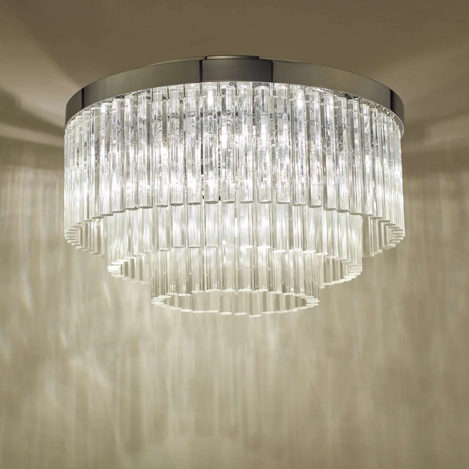 Logan 5Lt Flush Ceiling Light - Polished Chrome & Clear/Polished Chrome & Smoked Finish, IP20 - Image 4