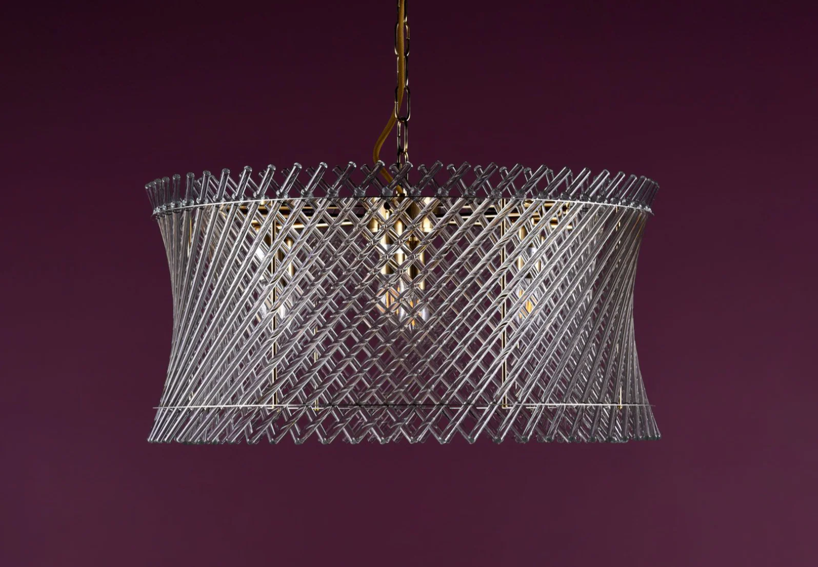 Loire 6 Light Pendant- Natural Brass and Glass - Image 2