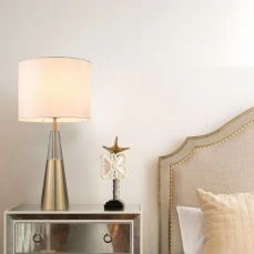 Lola Crystal Table Lamp- Satin Gold/ Satin Chrome Finishes - Image 3