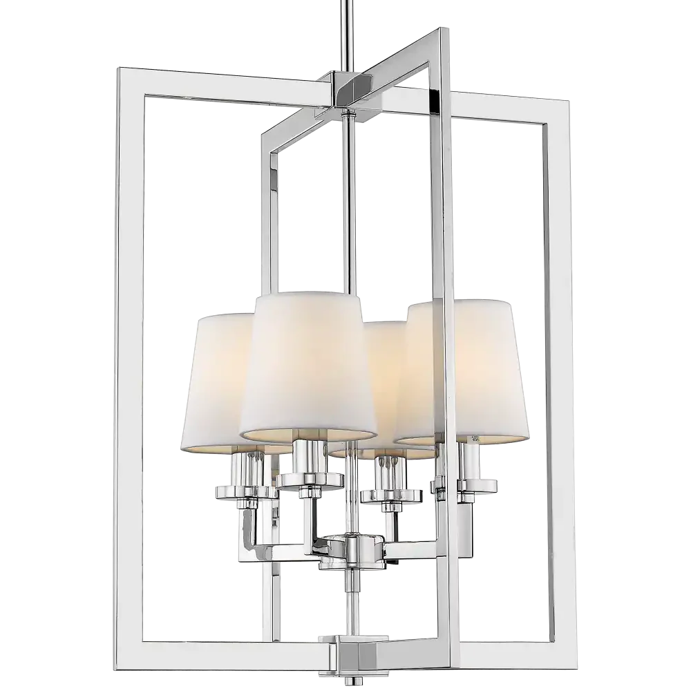 London 4Lt Centre Ceiling Light - Chrome & White/Chrome & Black Finish - Image 2