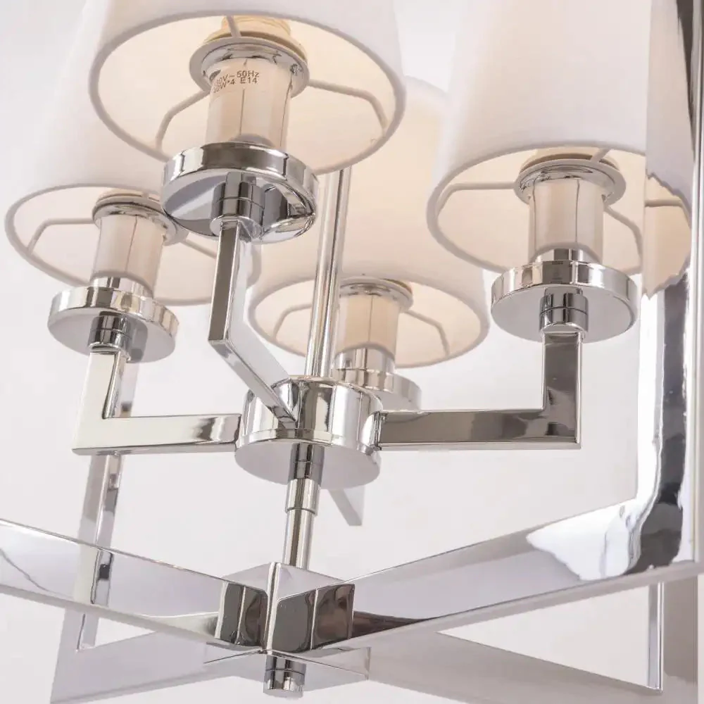 London 4Lt Centre Ceiling Light - Chrome & White/Chrome & Black Finish - Image 3