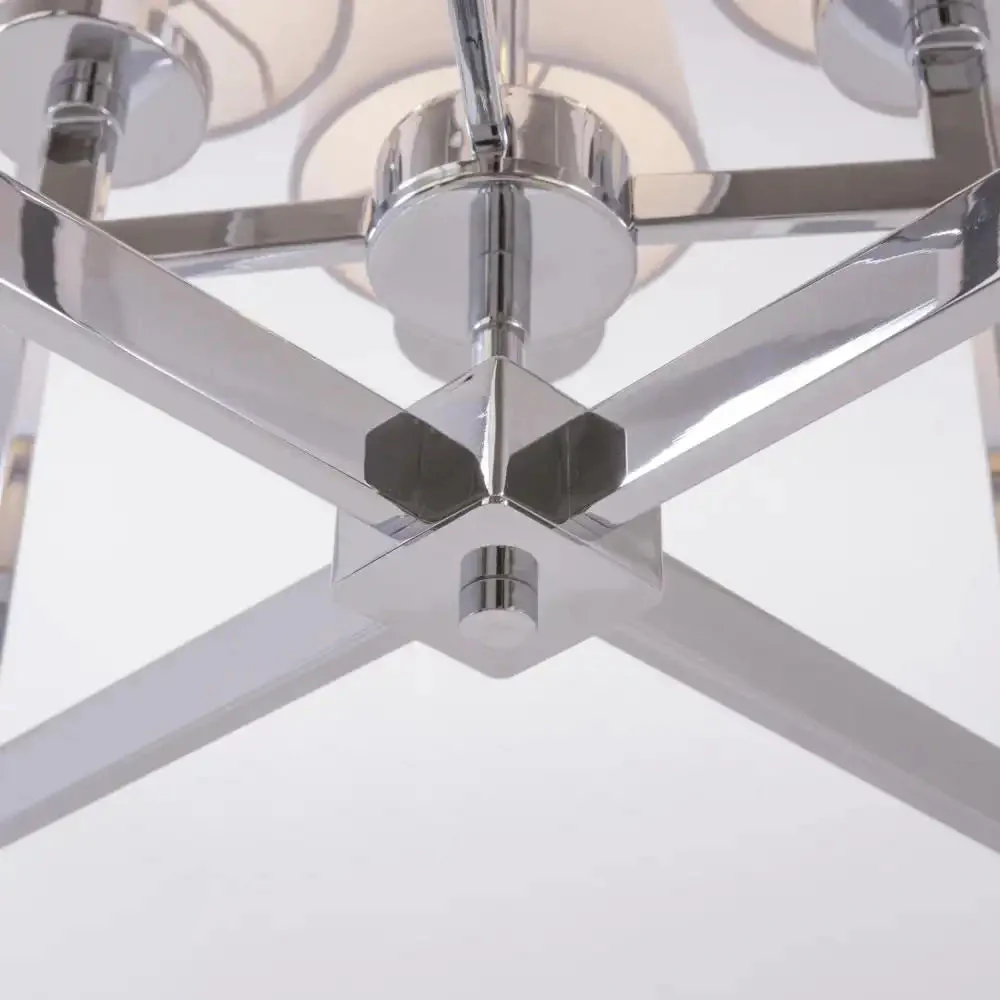 London 4Lt Centre Ceiling Light - Chrome & White/Chrome & Black Finish - Image 4