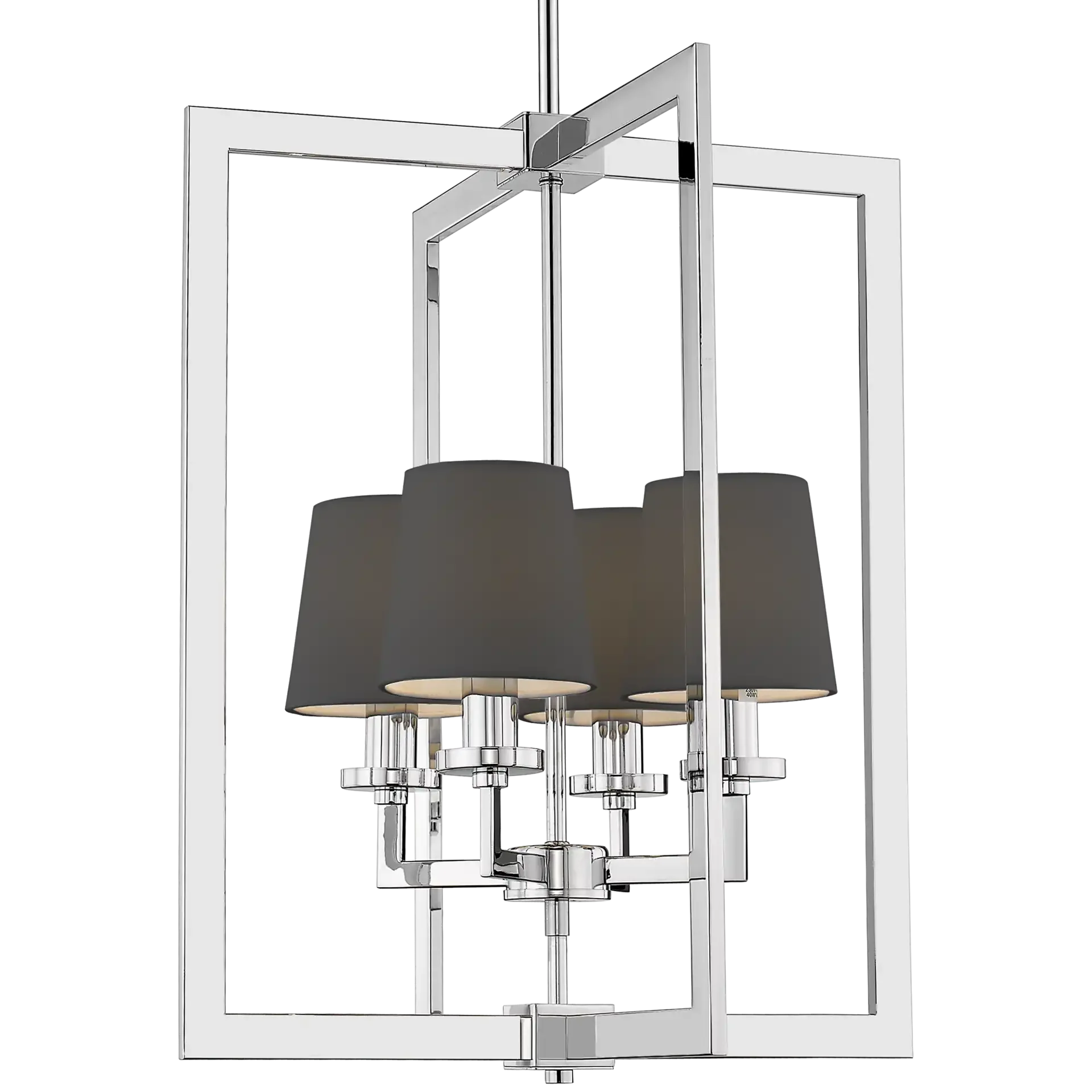 London 4Lt Centre Ceiling Light - Chrome & White/Chrome & Black Finish - Image 6
