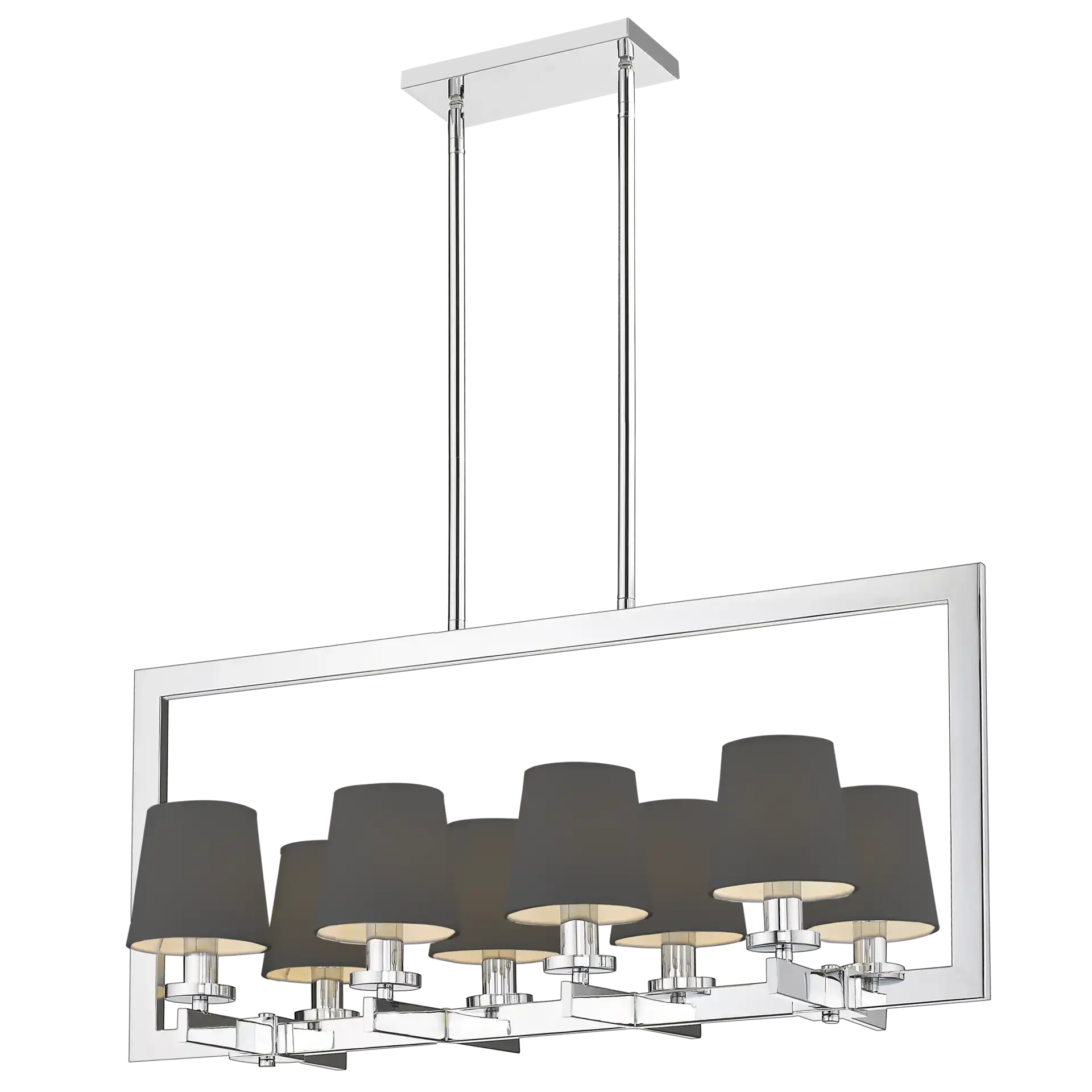 London 8Lt Kitchen Table/Island Ceiling Light - Chrome & White/Chrome & Black Finish - Image 2